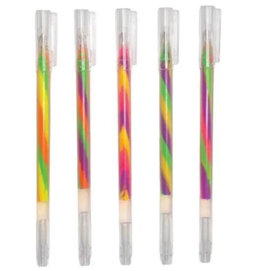 Rainbow Swirl Gel Pens (5 Pack) - Neon Colors & Dazzling Effects! 1.2mm Nib for Smooth Writing image {5}