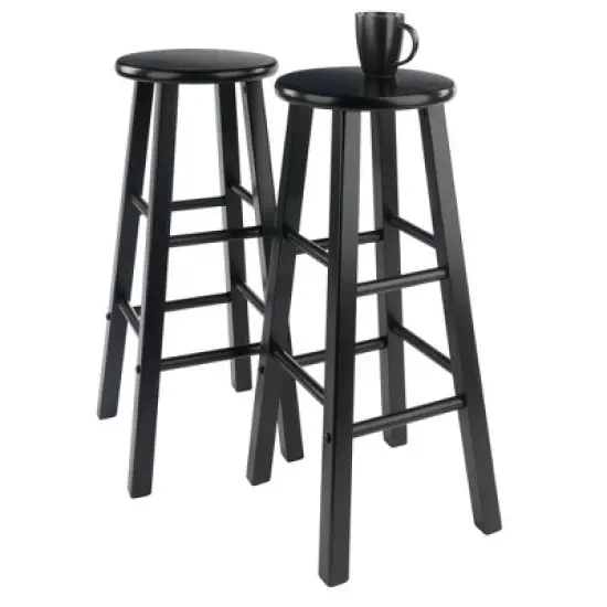 3pc 29" Obsidian Bar Height Dining Set Wood/Black - Winsome image {10}