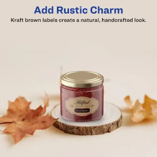 Avery Kraft Brown Scalloped Labels, 1-1/8" x 2-1/4", 525ct (22855) image {1}