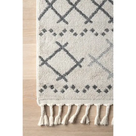 nuLOOM Alara Modern Trellis Tassel Area Rug image {3}
