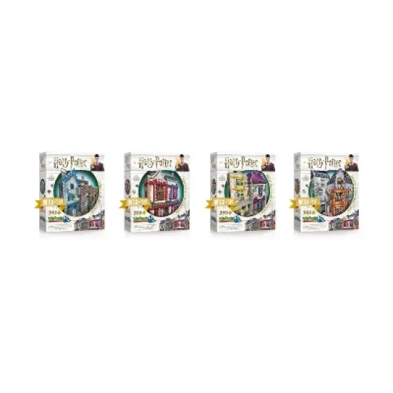 Harry Potter Diagon Alley Collection 4pk 3D Puzzle Set - 1175pc: Wrebbit Foam Educational Toy, Fantasy Theme image {1}