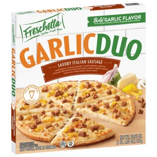 Freschetta Garlic Duo Sausage Frozen Pizza - 20.35oz image {7}