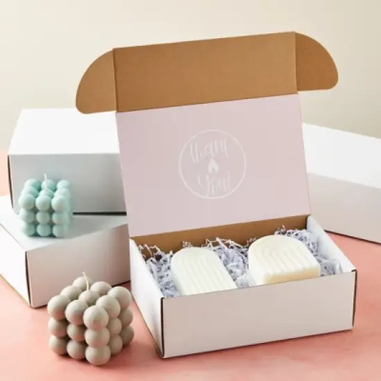 Stockroom Plus 50-Pack White Corrugated Boxes 9x6x3 - Small Cardboard Foldable Mailers for Packaging, Packing, Mailing, Gift Wrapping image {1}