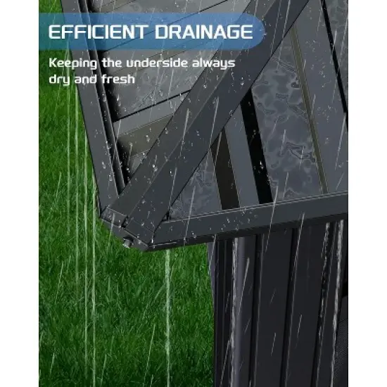 GustoWave 10'x10' Outdoor Double Hardtop Patio Gazebo for Deck, Backyard, Lawn, Garden image {3}