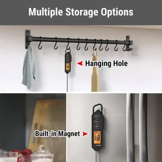 ThermoPro TP01HW Digital Instant Read Meat Thermometer Food Candy Cooking Kitchen Thermometer with Magnet and Backlight for Oil Deep Fry Smoker Grill BBQ Thermometer image {3}