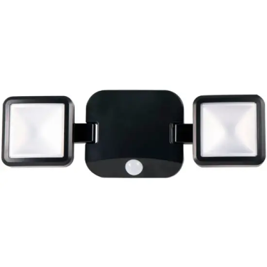 Energizer 600 Lumens Outdoor LED Motion Sensing Dual Head Security Outdoor Wall Light Black image {1}