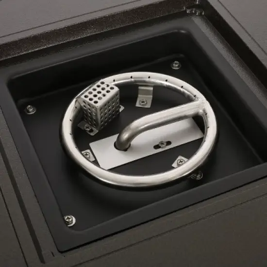 Darius 5pc Outdoor Set with 4 Wicker Swivel Chairs & Fire Pit Set - Brown/Navy/Hammered Bronze - Christopher Knight Home image {7}