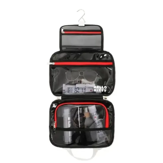Hello Kitty Foldable Hanging Toiletry Travel Bag Cosmetic Case With 3D Bow image {4}