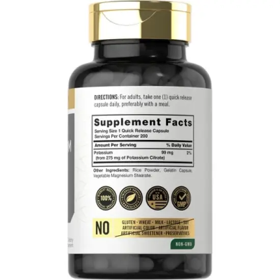Carlyle Potassium Citrate 99mg | 200 Capsules image {1}