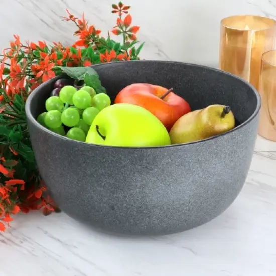 Gibson Our Table Landon 9.2 Inch Stoneware Round High Serving Bowl in Truffle image {1}