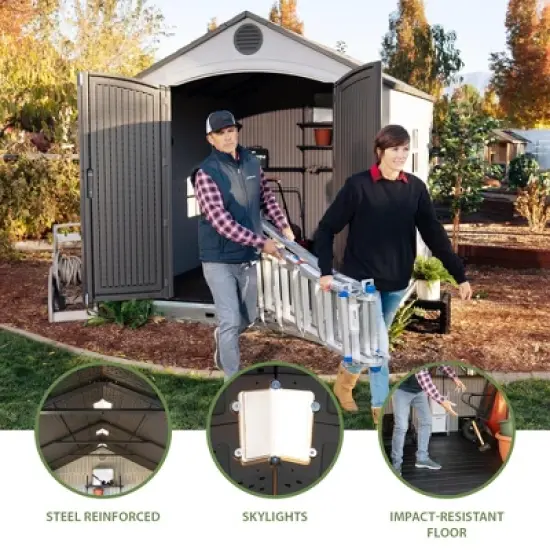 Lifetime 8 ft. x 12.5 ft. Outdoor Storage Shed - 6402 image {4}