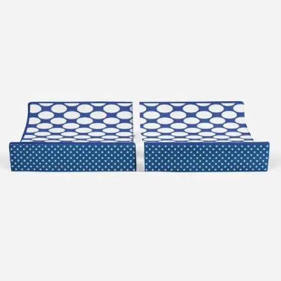 Bacati - MixNMatch Blue Large Dots Changing Pad Cover image {5}
