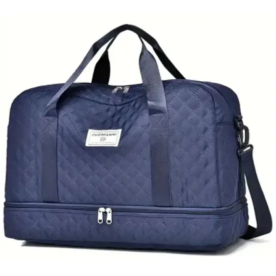 Luupatchy Three-dimensional Diamond Patterned Travel Bag, Dry Wet Separation , for Travel, Fitness Yoga, Weekend Tote Overnight Bag image {16}