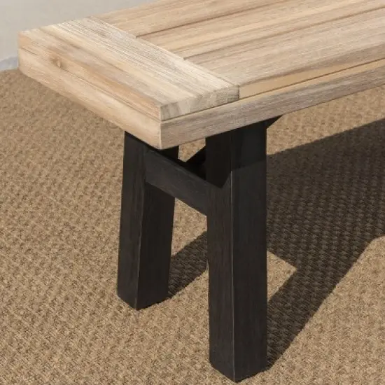 Horton 6pc Acacia Wood/Wicker Patio Dining Set - Brown/Cream - Christopher Knight Home image {2}