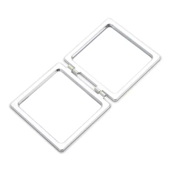 Unique Bargains Folding Makeup Mirror Pink White 1 Pc image {3}