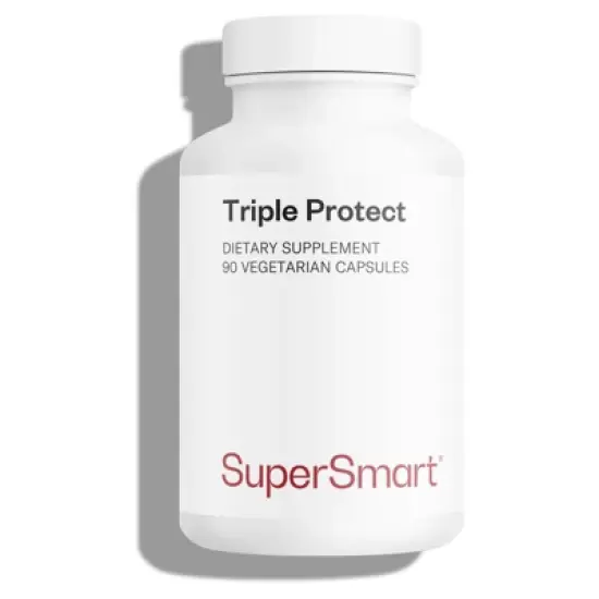 SuperSmart Triple Protect - with Quatrefolic, Magnesium, Garlic, Quercetin, Vitamin B6, B12 | Non-GMO & Gluten Free - 90 Vegetarian Capsules image {1}