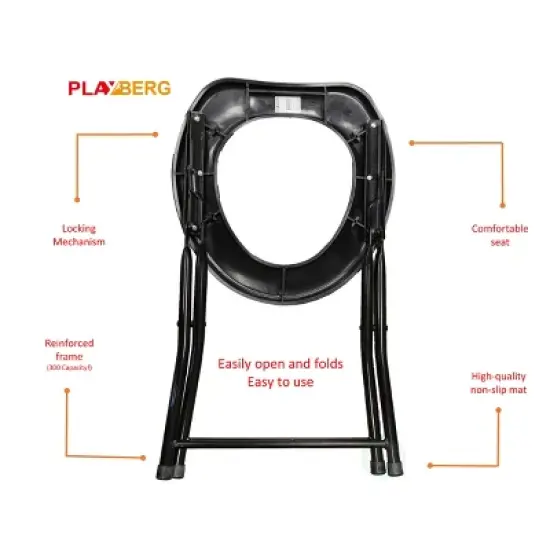 PLAYBERG Folding Portable Toilet Seat for Camping and Hiking image {3}