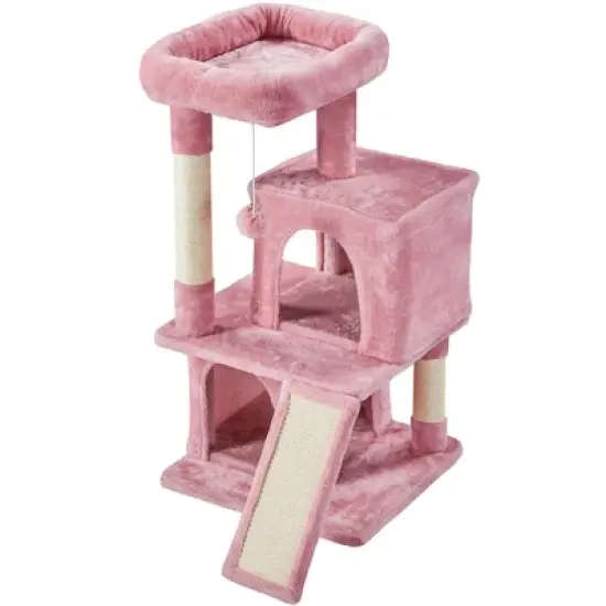 Yaheetech 36"H Cat Tree House with 2 Condos for Small Cats Kittens image {6}