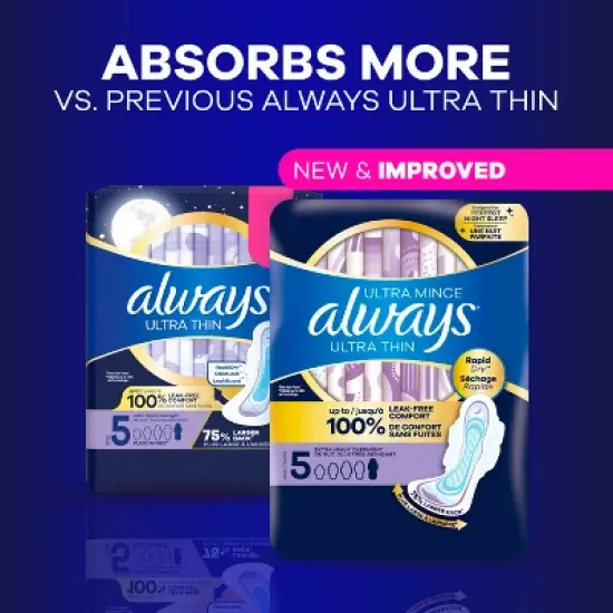 Always Ultra Thin Extra Heavy Overnight Pads image {6}