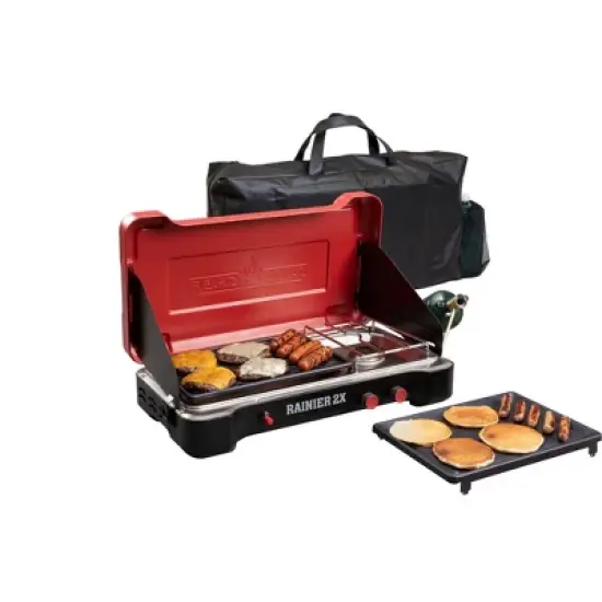Camp Chef Mountain Series Rainier 2x Two-Burner Camp Stove with Griddle & Carry Bag image {5}