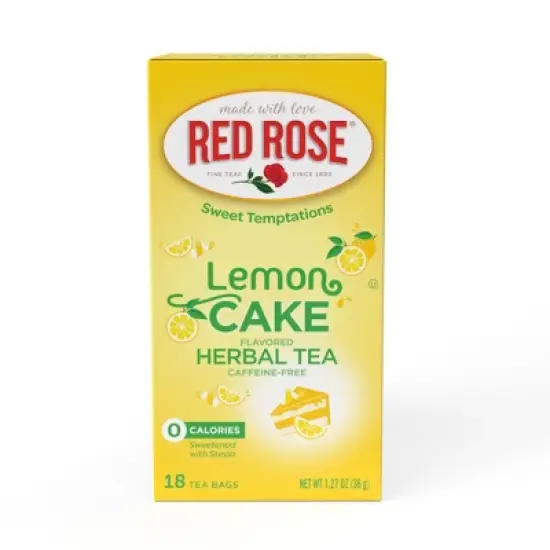Red Rose Sweet Temptations Dessert Tea Lemon Cake, Herbal Tea, 18 Count Pack of 6 image {2}