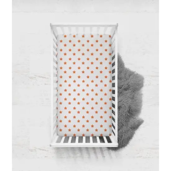 Bacati - Stars Orange Muslin 4pc Toddler Bedding Set image {5}