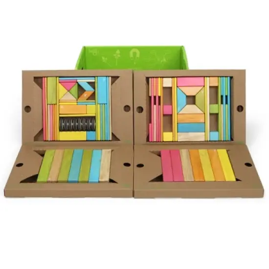 Tegu Magnetic Wooden Blocks, 90-Piece Classroom Kit, Tints image {2}