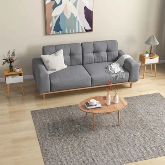 Costway Nightstand End Side Sofa Table Storage Drawer Living Room with Solid Wood Leg image {4}