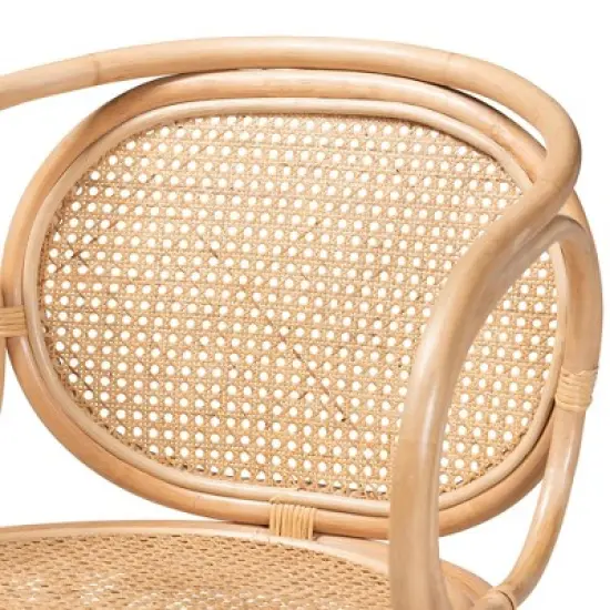 bali & pari Palesa Modern Bohemian Rattan Dining Chair image {5}