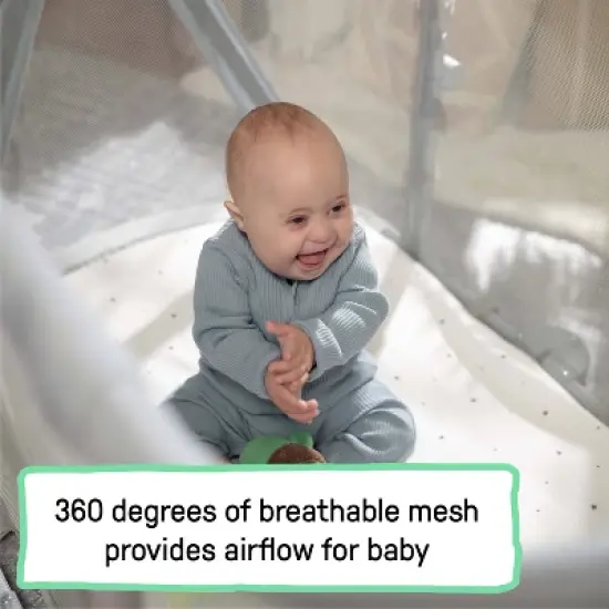 Ingenuity Dream Retreat 3-in-1 Portable Bassinet, Playard and Light Blocking Shade, 0-36 Months - Neutral image {3}