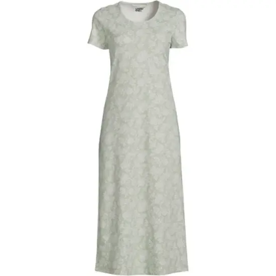 Lands' End Women's Cotton Short Sleeve Midcalf Nightgown image {7}