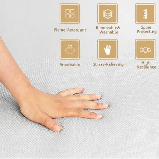 Costway 4'' Queen Size Foam Folding Mattress Sofa Bed Guests Floor Mat Carrying Handles image {7}