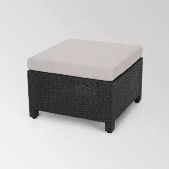 Waverly 5pc Faux Wicker Chat Set Dark Gray/Gray - Christopher Knight Home image {4}