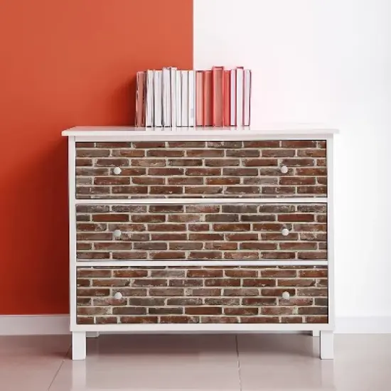 Teacher Created Resources&reg; Peel and Stick Decorative Paper Roll, 17-1/2" x 10 ft, Red Brick image {5}