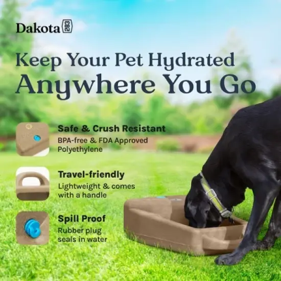 Dakota 283 Dash 3.5-Gallon Weatherproof Dog & Pet Water Dispenser System for Home & Outdoor Use w/Built-In Rubber Plug, Coyote Tan image {2}