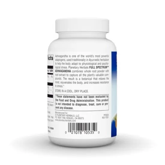 Ashwagandha 570mg Full Spectrum by Planetary Herbals  -  120 Tablet image {2}