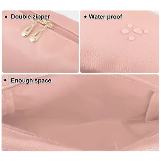Unique Bargains Women Travel Cosmetic Bag Waterproof PU Leather Case Makeup Bag 1 Pc image {2}