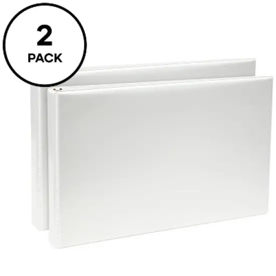 Avery Heavy-Duty View 3 Ring Binders, 1" Slant Rings, Holds 11" x 17" Paper, White, 2 Pack (17707) image {6}