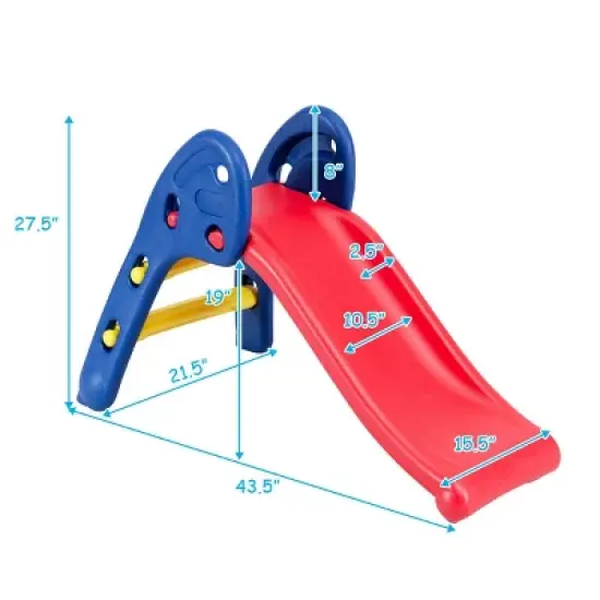 Costway 2 Step Children Folding Slide Plastic Fun Toy Up-down Suitable for Kids image {8}
