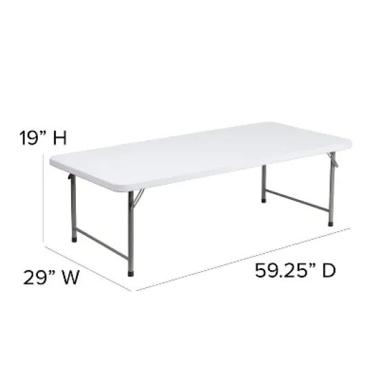 Emma and Oliver 4.93-Foot Kid's Granite White Plastic Folding Activity Table - Play Table image {3}