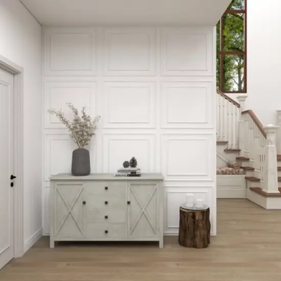 Farmhouse Wood Rectangular Sideboard White - Olivia & May image {28}