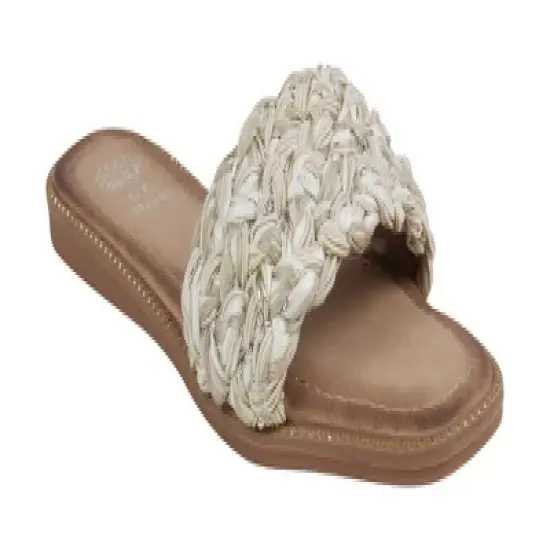GC Shoes Arly Woven Squared Toe Slide Flat Sandals image {7}