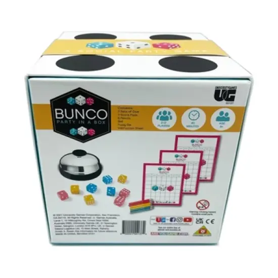 University Games Bunco Party in a Box Board Game: Includes Instructions, Dice, Pencils, Scoring Pads, 2-12 Players image {2}