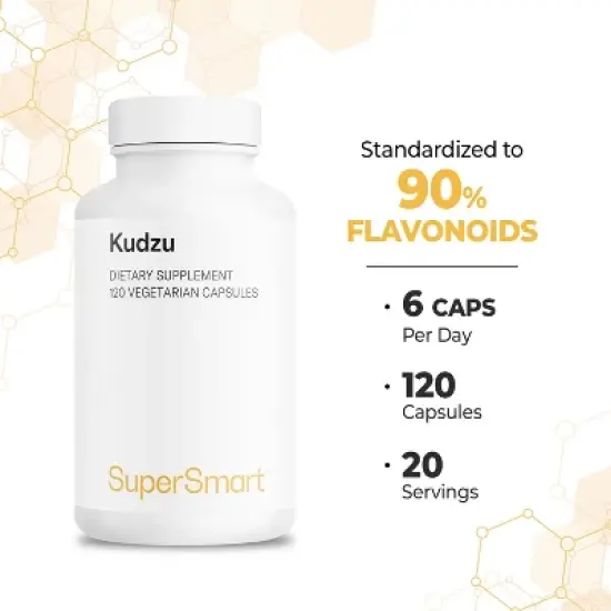 SuperSmart Kudzu 3000mg per Day (High Strength) - Kudzu Root Extract - Pueraria Lobota Full Spectrum | Non-GMO & Gluten Free - 120 Vegetarian Capsules image {4}