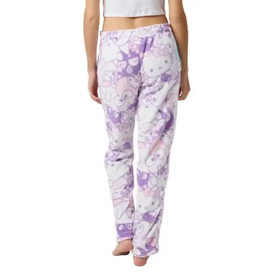 Hello Kitty & Friends Characters All-Over Print Women's Purple Cloud Wash Plush Sleep Pajama Pants image {2}