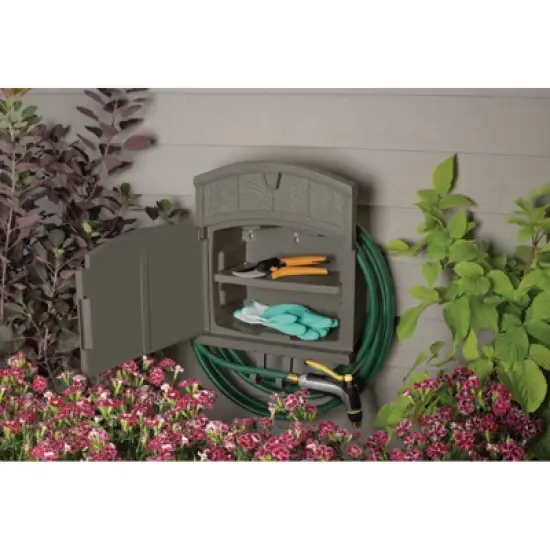 Suncast 150' Capacity Farmington Mounted Hose Hanger Dark Gray image {3}