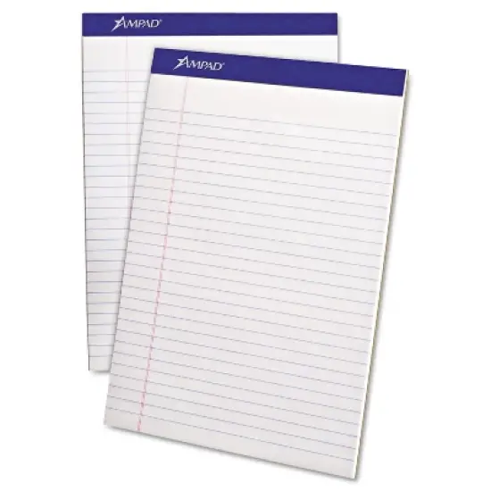 Ampad Perforated Writing Pad 8 1/2 x 11 3/4 White 50 Sheets Dozen. 20320 image {2}