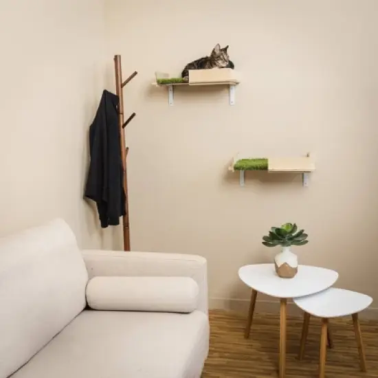 On2Pets Canopy Shelves Cat Box - Beige image {1}