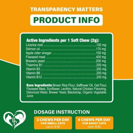 Beloved Pets Flea & Tick Support Chewable Treats with Chicken Flavor for Cats, 10 Oz - 1 Pack image {5}