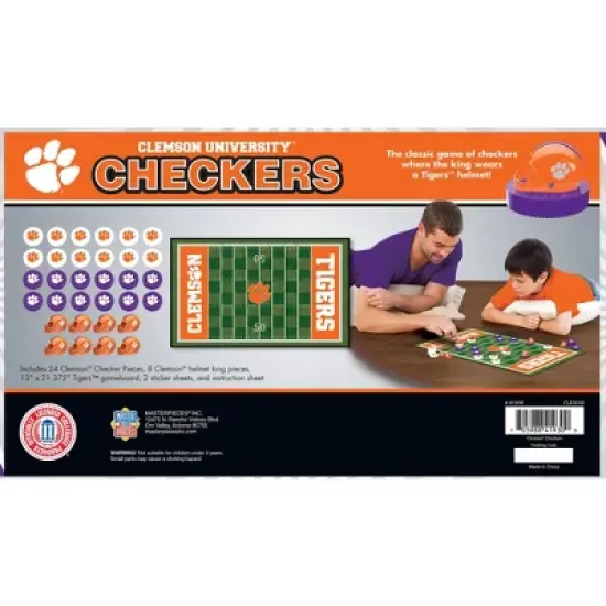 MasterPieces Officially licensed NCAA Clemson Tigers Checkers Board Game for Families and Kids ages 6 and Up image {3}